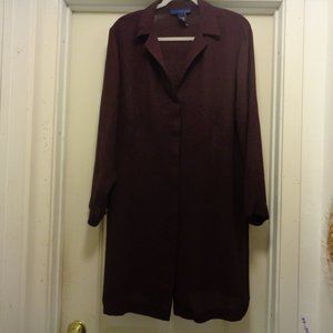 CHOCOLATE BROWN CREPEY COAT DRESS 14/16